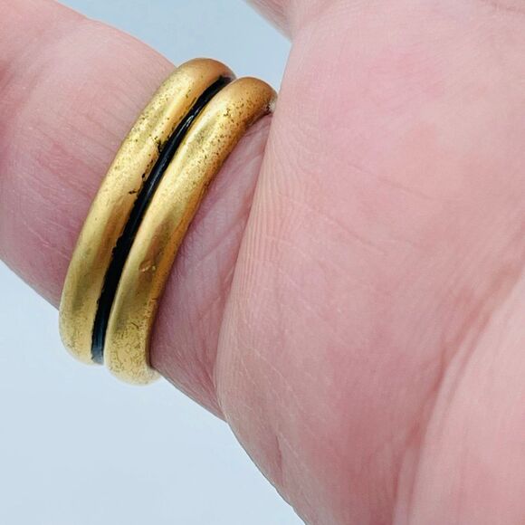 Lover's Knot Size 7 Gold Tone Ring Premier Designs "Forged" Band - Picture 5 of 9